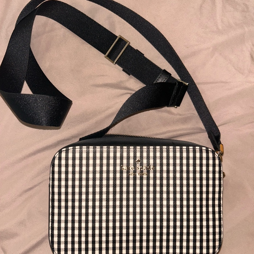 Kate Spade Gingham Black and White Crossbody Bag